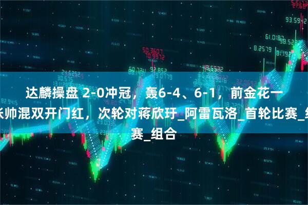达麟操盘 2-0冲冠,轰6-4、6-1,前金花一姐张帅混双开门红,次轮对蒋欣玗_阿雷瓦洛_首轮比赛_组合