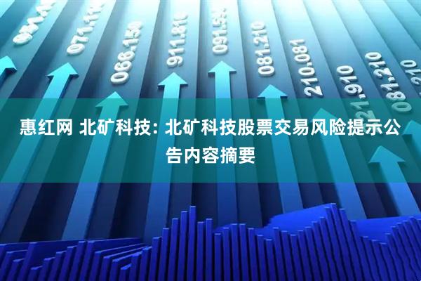 惠红网 北矿科技: 北矿科技股票交易风险提示公告内容摘要